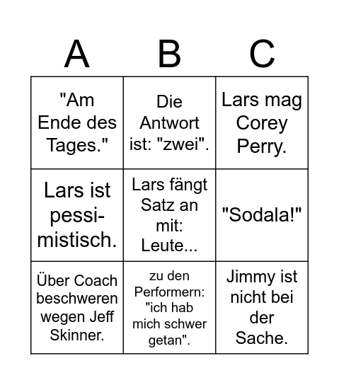 Oilersnation.de Stammtisch-BINGO Card