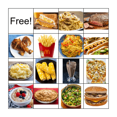 Fast food Bingo Card