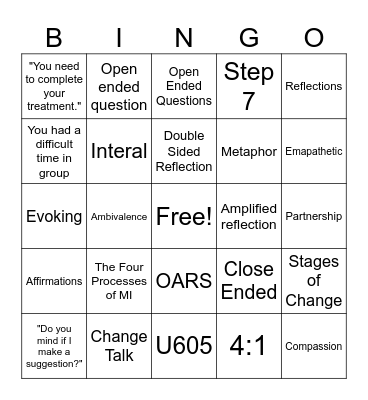 MI Bingo Card
