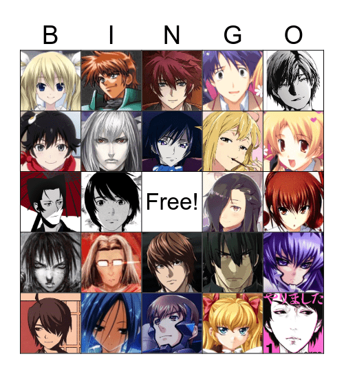 Character Bingo Card
