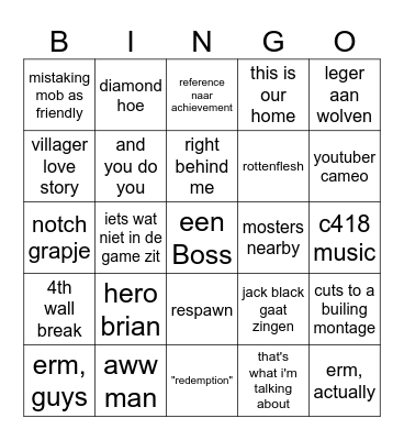 I am steve Bingo Card