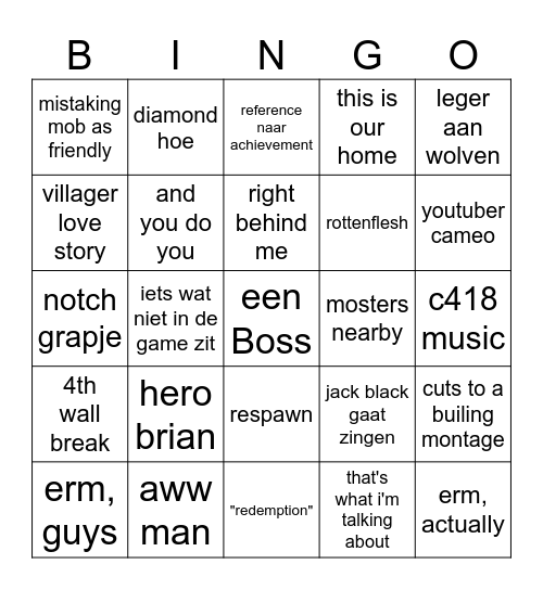 I am steve Bingo Card