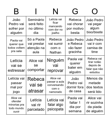 Bingo das Histopobres Bingo Card