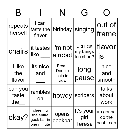 Teresa Larzelere Bingo Card