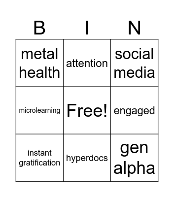 April 4 PD Bingo Card