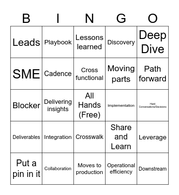 Workday Bingo Card