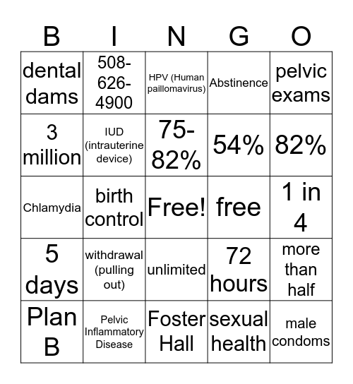 Rubber Bingo! Bingo Card