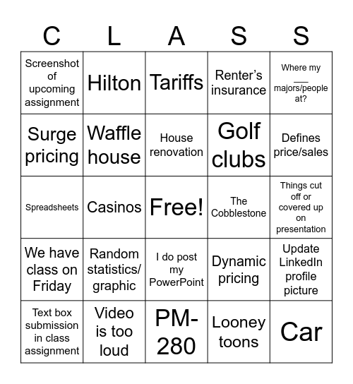 Jay Bingo Card