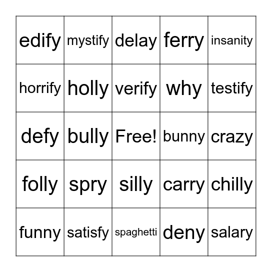 Bingo Card