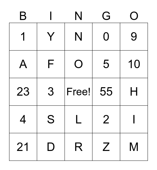 Bingo Sheet Bingo Card