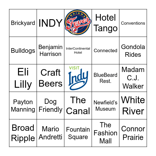 Visit Indy Bingo Card
