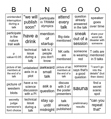 TRIMM retreat bingo Card
