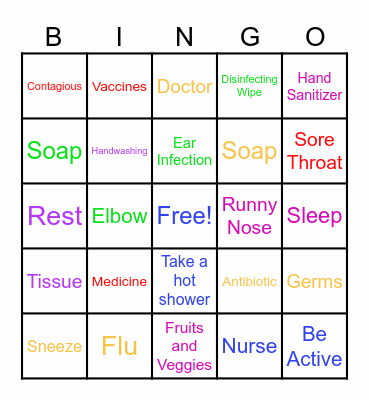 Health Bingo! Bingo Card