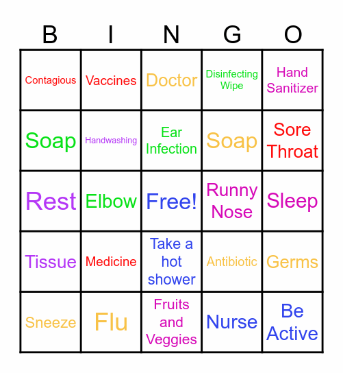 Health Bingo! Bingo Card