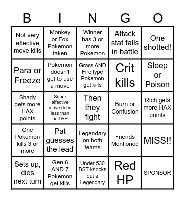 Then we fight bingo Shady HAX Bingo Card
