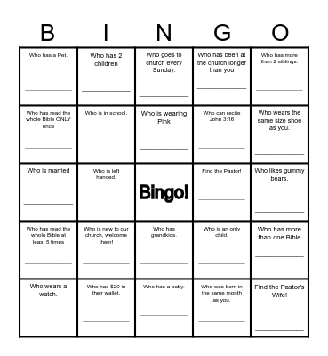 Find Someone Who... Bingo Card