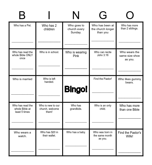 Find Someone Who... Bingo Card