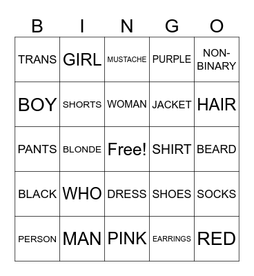ASL I Asking Who Bingo Card