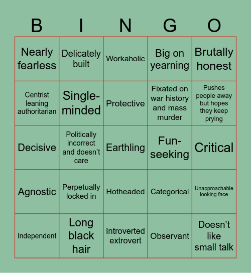 Me Bingo Card
