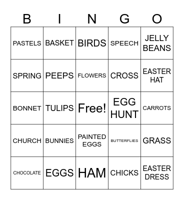 EASTER Bingo Card