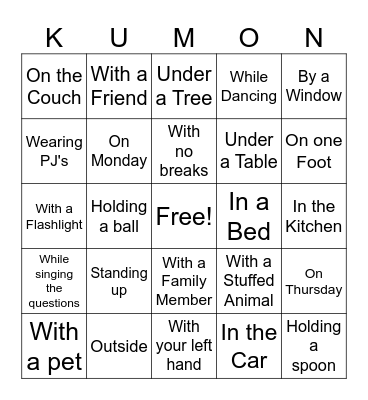 Spring Break Bingo! Bingo Card