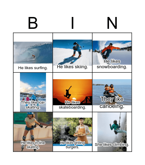 EVERYBODY UP 4 UNIT 1 Bingo Card