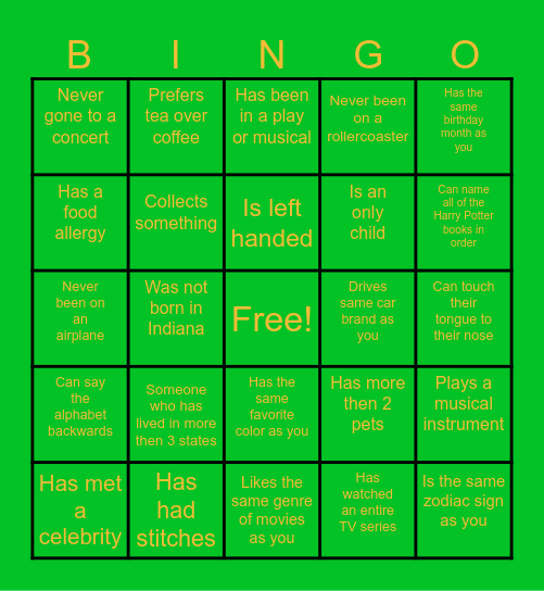 Coworker Bingo Card