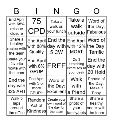 BINGO FUN Bingo Card