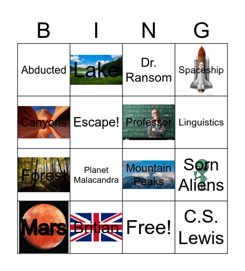 Out of the Silent Planet Bingo Card