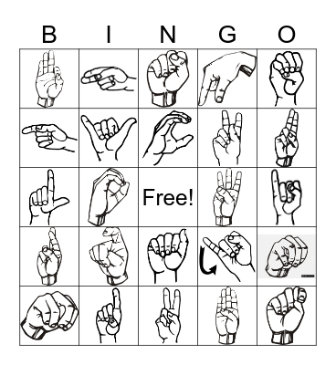 ASL Alphabet Bingo Card