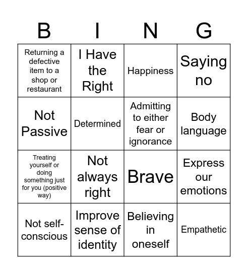 SULKING Bingo Card