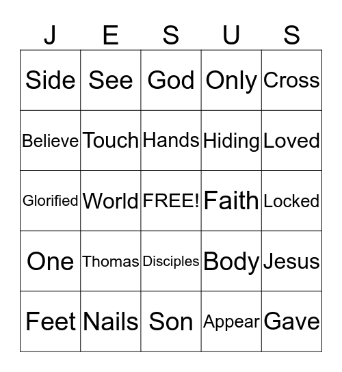 Jesus is Alive Bingo Card