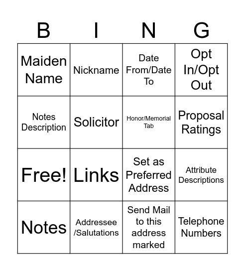 Blackbaud Lingo Bingo Card