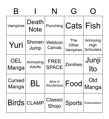 Beat's Bizarre Bingo Card