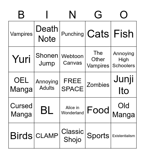 Beat's Bizarre Bingo Card