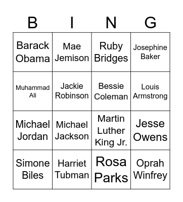 Black History! Bingo Card