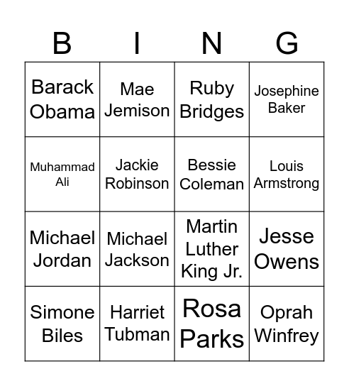 Black History! Bingo Card