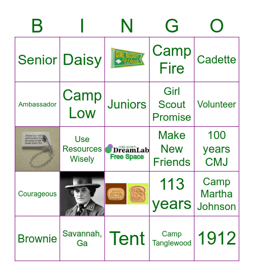 Girl Scout Week!!!!! Bingo Card