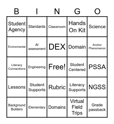 Waynesboro Science Bingo Card