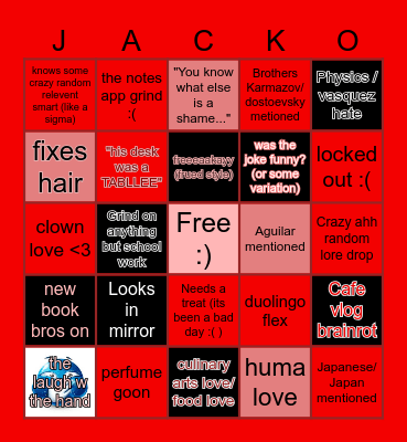 Jackgo Bingo Card