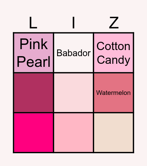 Bingo da Liz Bingo Card