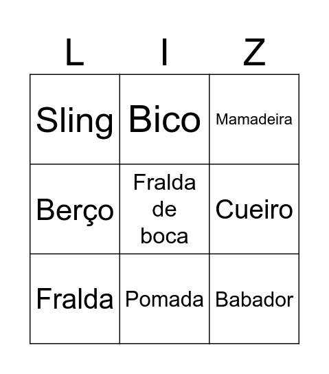 Bingo da Liz Bingo Card
