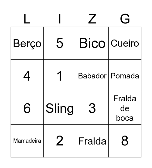 Bingo da Liz Bingo Card