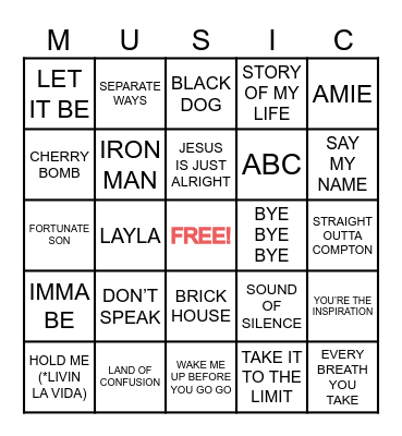 BEFORE THEY WERE FAMOUS Bingo Card