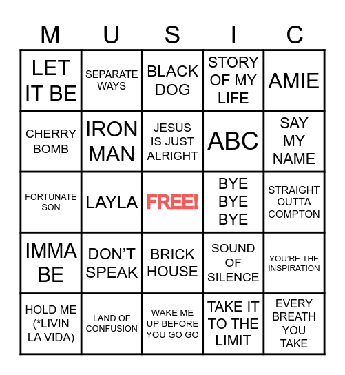 BEFORE THEY WERE FAMOUS Bingo Card