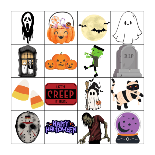 Halloween - Kids Bingo Card