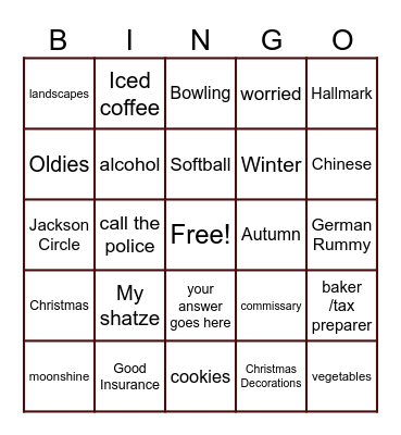 Birthday Bingo Card