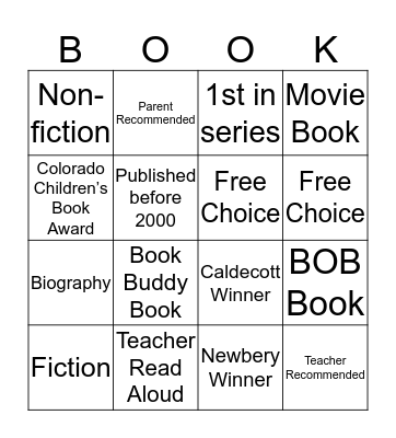 Library Bingo Card