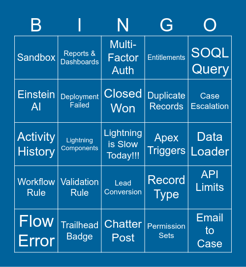 Salesforce Bingo Card