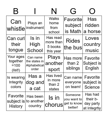 Bingo Card